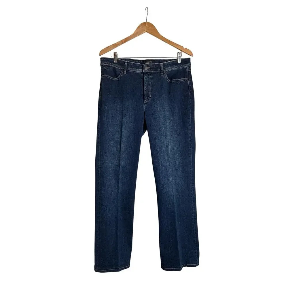 Talbots Flawless Blue Mid Rise Barely Boot Jeans Women's Size 12 Stretch Denim